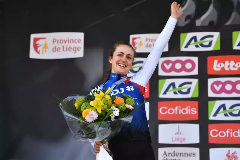 FDJ Women celebrate Brown's podium finish.