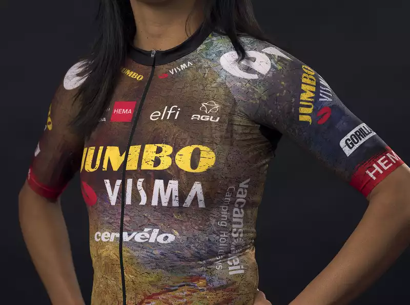 Jumbo Visma 2022 Tour de France jersey inspired by Rembrandt, Vermeer and Van Gogh