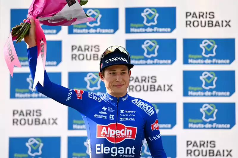 Jasper Philipsen, who finished second in his debut race, dreams of winning Paris-Roubaix.