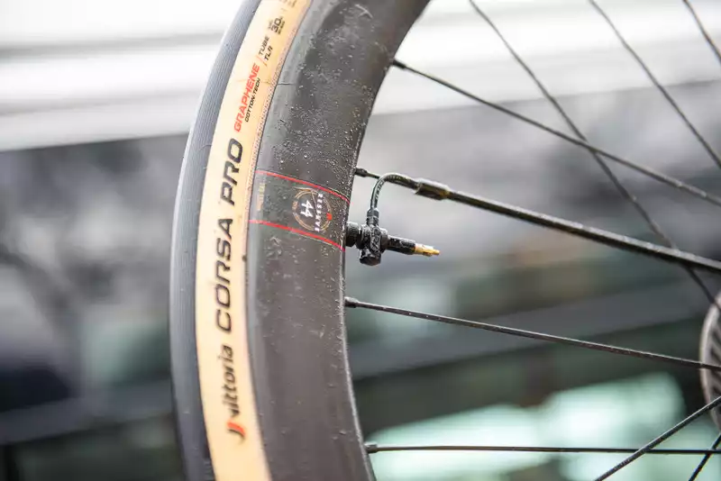 Wout Van Aert says tire pressure adjustment technology is "a great innovation," but not used in Paris-Roubaix Recon