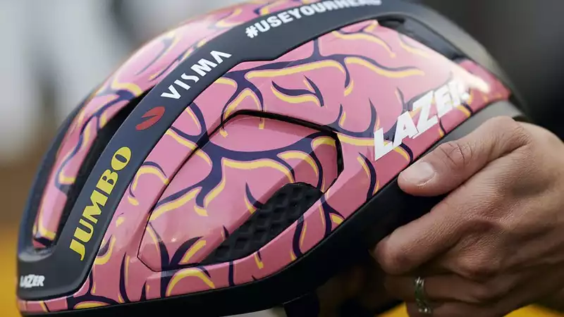 Jumbo Visma Wears Brain-Designed Helmet at Paris-Roubaix to Raise Helmet Awareness