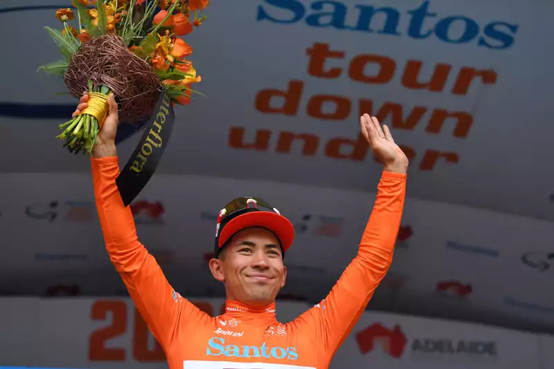 Caleb Yuan Avoids Crash on Tour Down Under, Takes Stage Win and Overall Lead