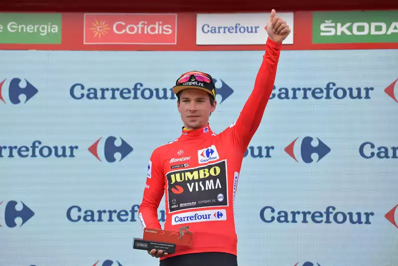 Roglic at the final round of the Vuelta a España in the Sierra de Gredos