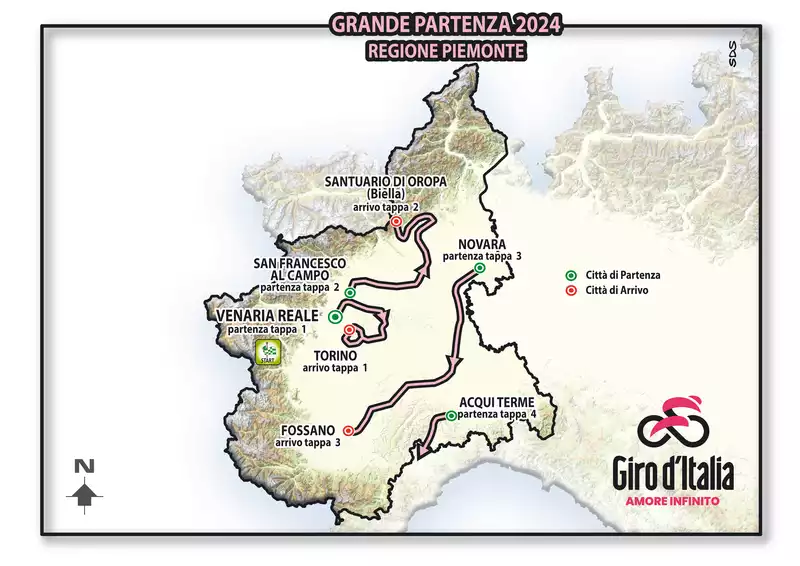 Turin and the Oropa Summit confirmed the start of the 2024 Giro d'Italia