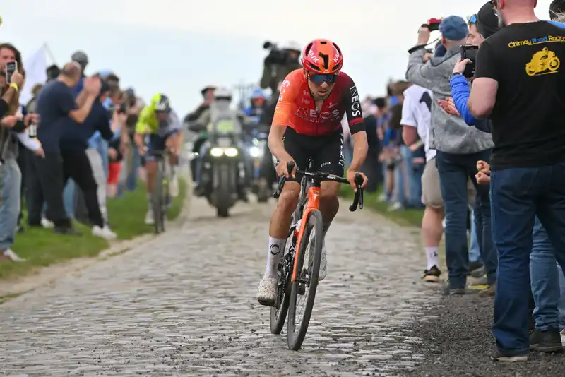 A pretty spectacular race" - Tom Pidcock, making his Paris-Roubaix debut, looking satisfied despite being battered and blistered.