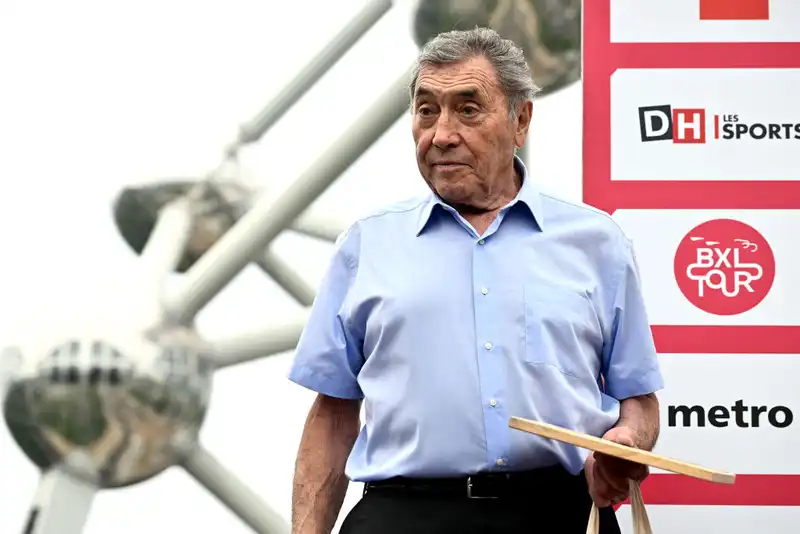 Eddy Merckx returns home after successful intestinal surgery in late March.