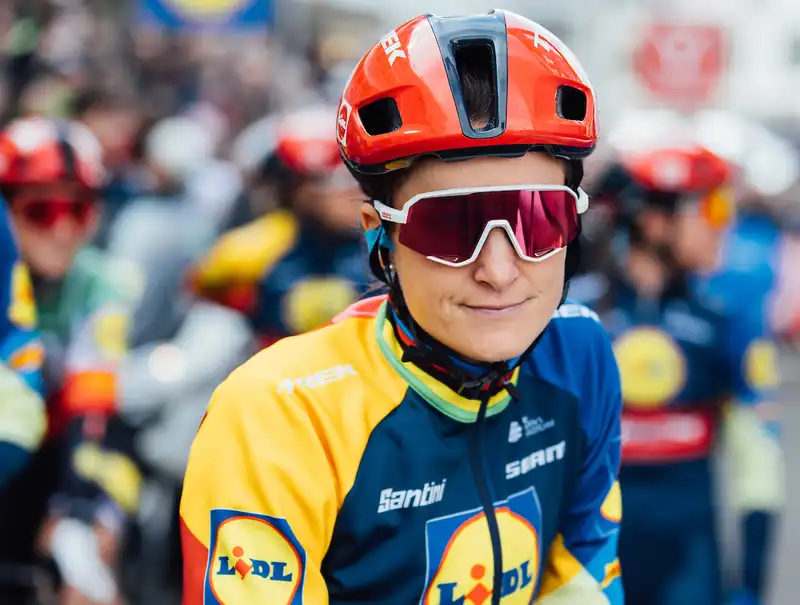 Lizzie Deignan, unlikely to compete in the Vuelta Femenina.