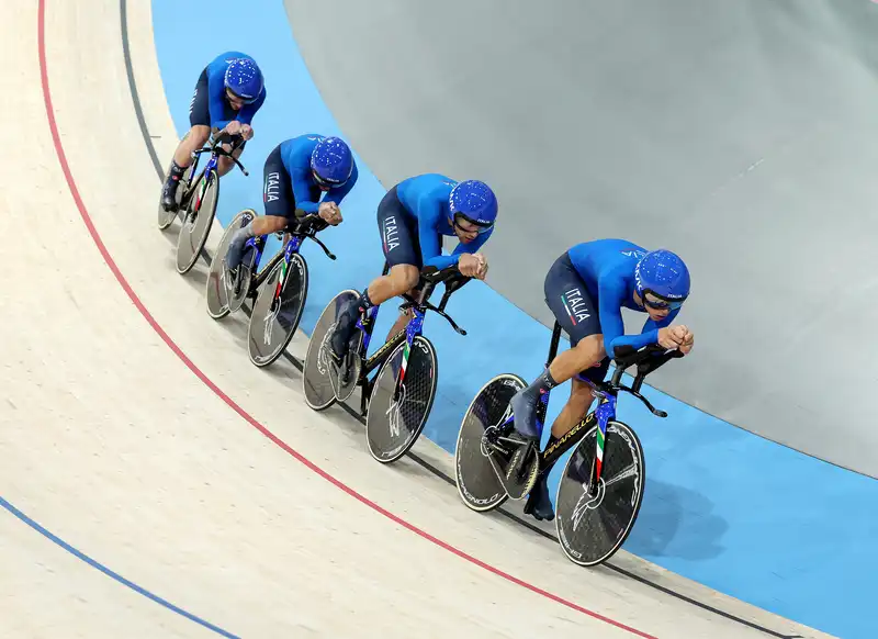 Changing of the guard: Italy, the defending Olympic champions, advanced to the team pursuit bronze medal final against Denmark.