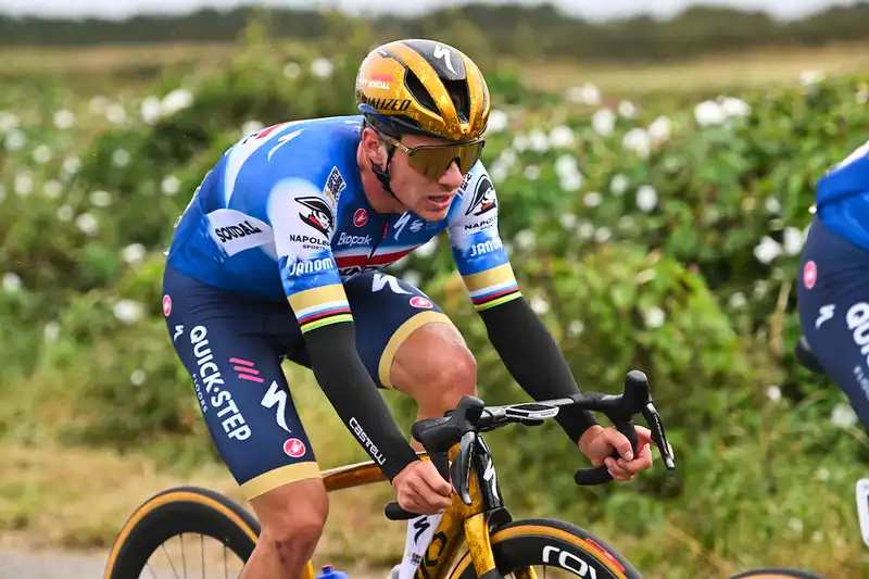 Remco Evenepoel was taken to hospital after colliding with a Belgian postal van